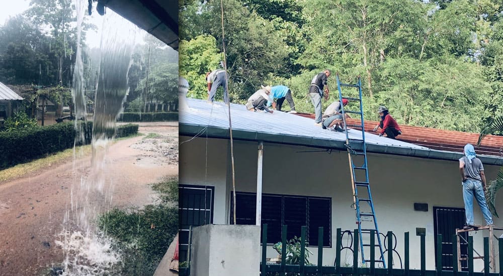 Neue Dächer für die Häuser im Kinderdorf Thailand
